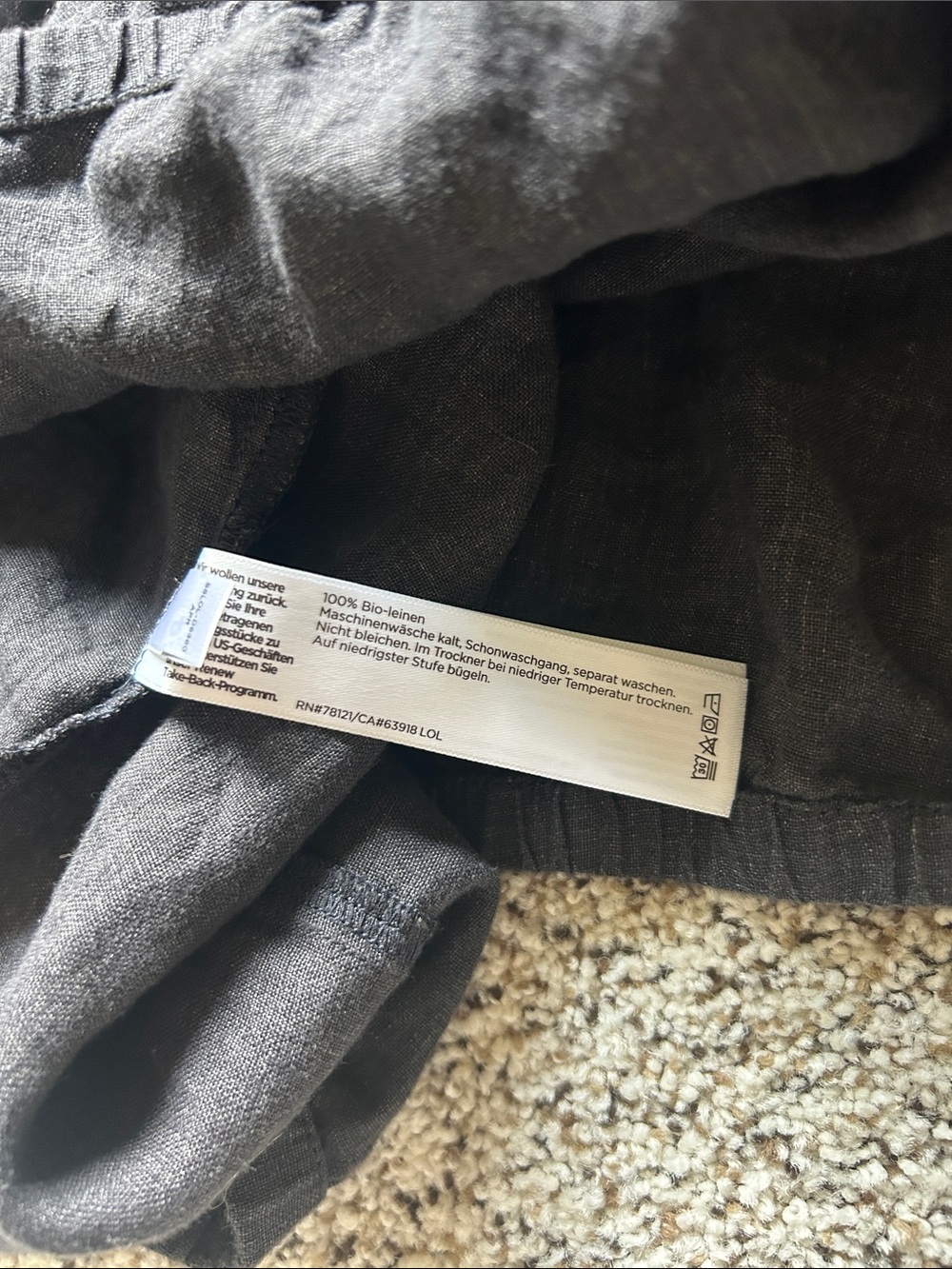 Eileen Fisher Charcoal Linen Dress | XXS - Picture 4 of 4